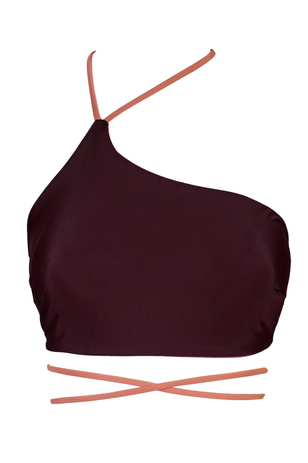 OLIMPIA TOP APRICOT BRANDY/DARK BURGUNDY